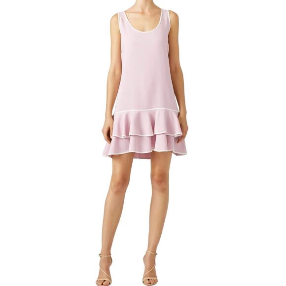 AMANDA UPRICHARD Sarai Layered Ruffle Sleeveless Mini Dress in Lavender Pink-S‎ - Picture 1 of 9